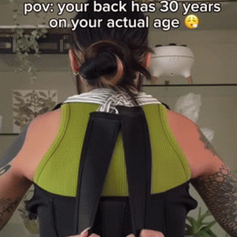 Posture support brace being worn