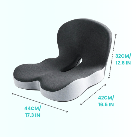OrthoNest seat cushion with integrated backrest, contoured seat and central cut-out