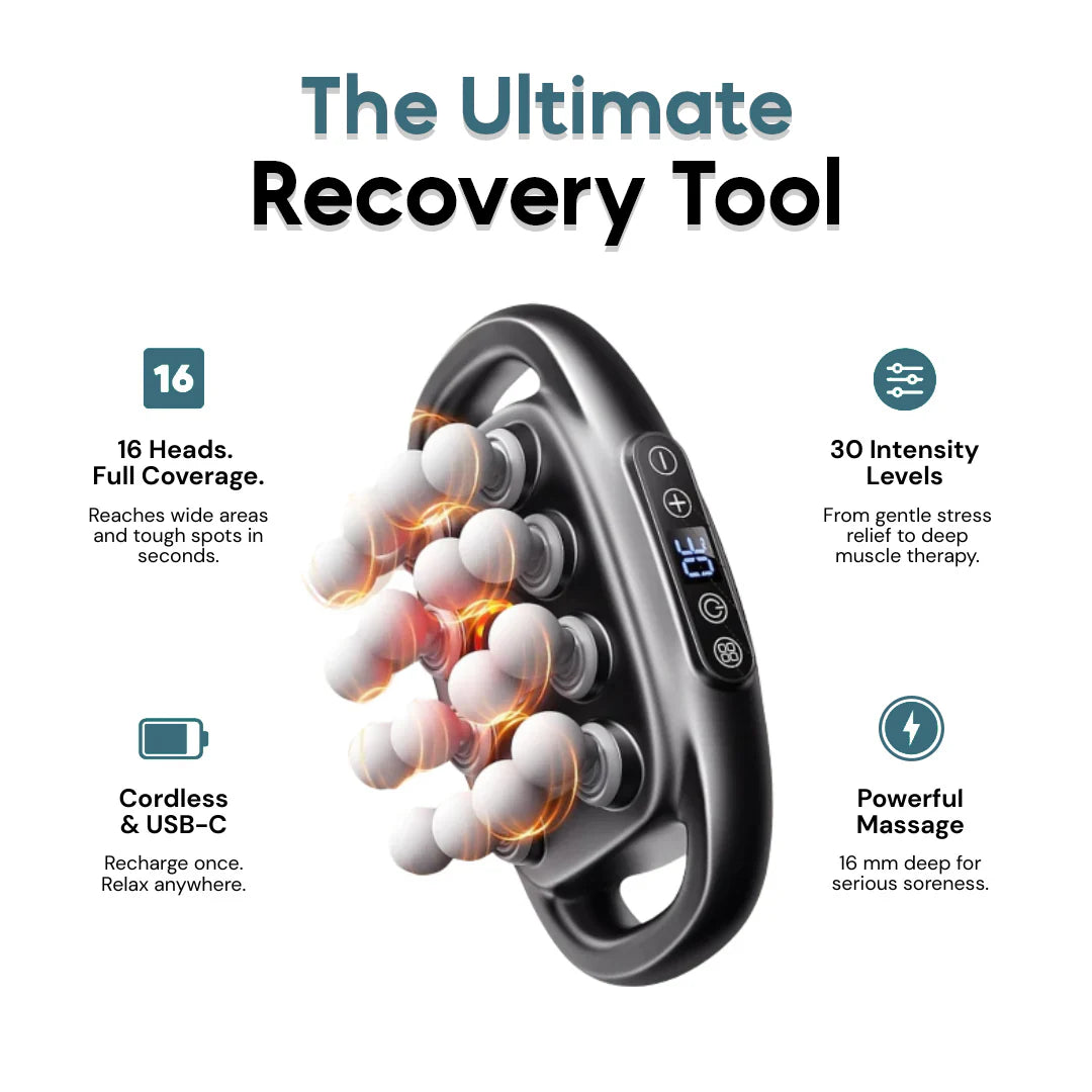 Deep Relief™ 16-Head Muscle Massage Gun